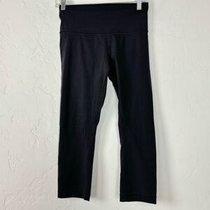 Lululemon Leggings Wunder Under Crop Solid‎ Black Full On Luxtreme Workout Knit